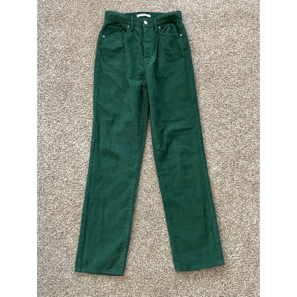 PacSun Dad Jeans Womens Size 25 Green Corduroy Mid Rise Button Fly
